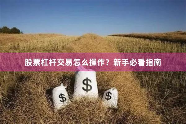 股票杠杆交易怎么操作？新手必看指南